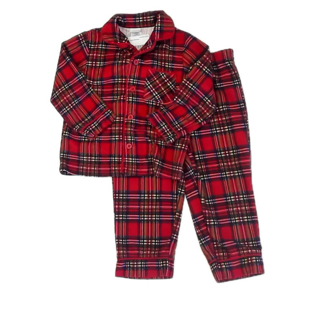 Little Me Unisex Red Plaid 2-piece Pajamas size: 18 Months